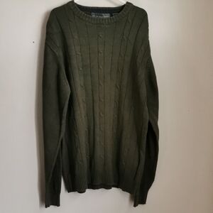Oscar de la Renta Forest Green Crewneck Sweater